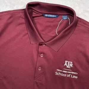 Texas A&M University School of Law Polo Shirt Men XXL Maroon Performance Stretch